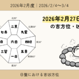 2026年2月27日(金)申の吉方位・凶方位