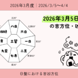 2026年3月5日(木)寅の吉方位・凶方位｜月盤の切り替わり日