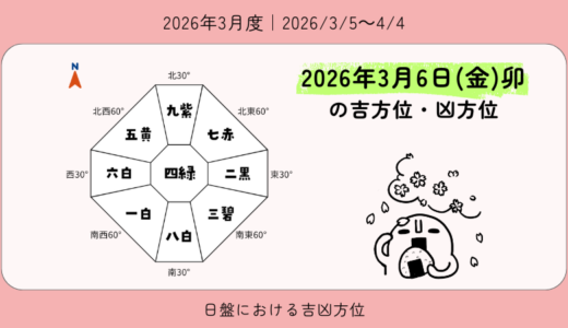 2026年3月6日(金)卯の吉方位・凶方位