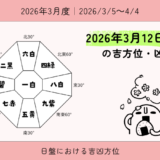 2026年3月12日(木)酉の吉方位・凶方位