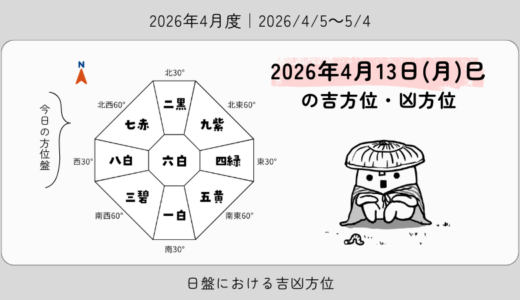 2026年4月13日(月)巳の吉方位・凶方位