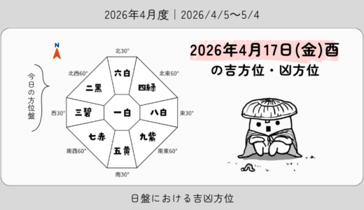 2026年4月17日(金)酉の吉方位・凶方位