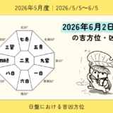 2026年6月2日(火)未の吉方位・凶方位
