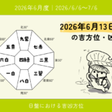 2026年6月13日(土)午の吉方位・凶方位