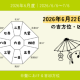 2026年6月22日(月)卯の吉方位・凶方位