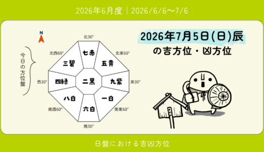 2026年7月5日(土)卯の吉方位・凶方位