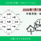 2026年7月7日(火)午の吉方位・凶方位｜月盤切り替わり日