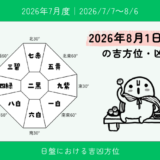 2026年8月1日(土)未の吉方位・凶方位