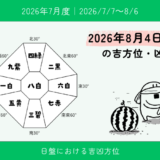 2026年8月4日(火)戌の吉方位・凶方位