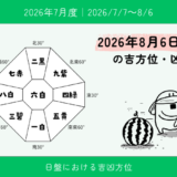 2026年8月6日(木)子の吉方位・凶方位