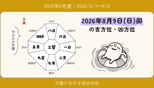 2026年8月9日(日)卯の吉方位・凶方位