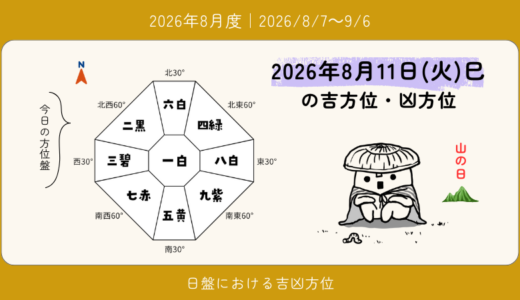2026年8月11日(火)巳の吉方位・凶方位｜山の日