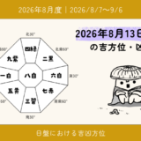 2026年8月13日(木)未の吉方位・凶方位