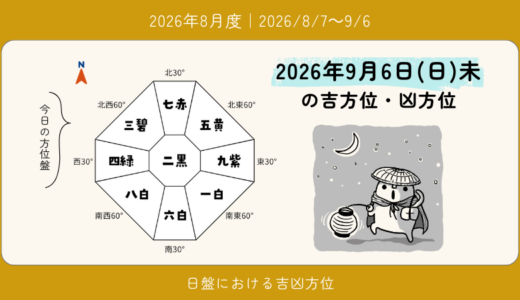 2026年9月6日(日)未の吉方位・凶方位