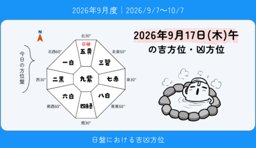 2026年9月17日(木)午の吉方位・凶方位