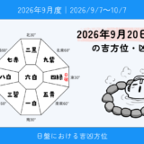 2026年9月20日(日)酉の吉方位・凶方位