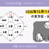 2026年10月11日(日)午の吉方位・凶方位