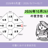 2026年10月26日(月)酉の吉方位・凶方位