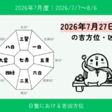 2026年7月27日(月)寅の吉方位・凶方位