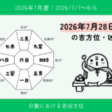 2026年7月28日(火)卯の吉方位・凶方位